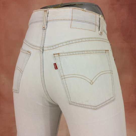 Size 28 Vintage Levi's 501 Light Wash Jeans W28 L27 High Waisted 80S Hemmed Cropped Leg Distressed Boyfriends Mom Made in Usa