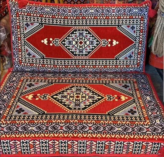 Single Floor Seating Sofa Red Gray Set Cushion Arabic Home Decor Dog Cat Bed Small Seat Oriental Couch Meditation Yoga Kilim Pillow Cover