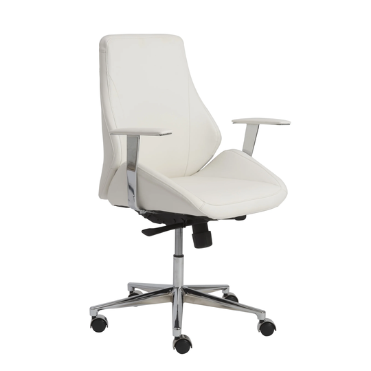 Bergen White/ Aluminum Low Back Office Chair