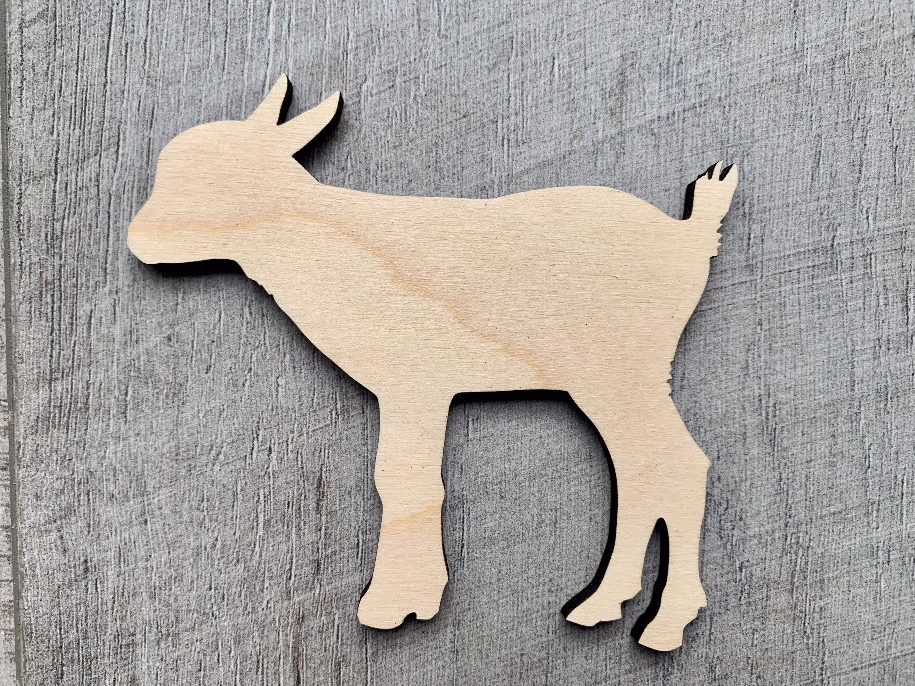 Unfinished Wood Baby Goat, Kid, Blanks Diy Craft