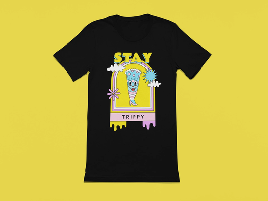 Stay Trippy Colorful Retro Shoe Graphic Tee Jersey Short Sleeve Soft T-Shirt Unisex, Streetwear, Y2K Gift For Her Available in 10 Colors