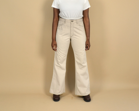 Lee 70S Off White Beige Flare Vintage Jeans