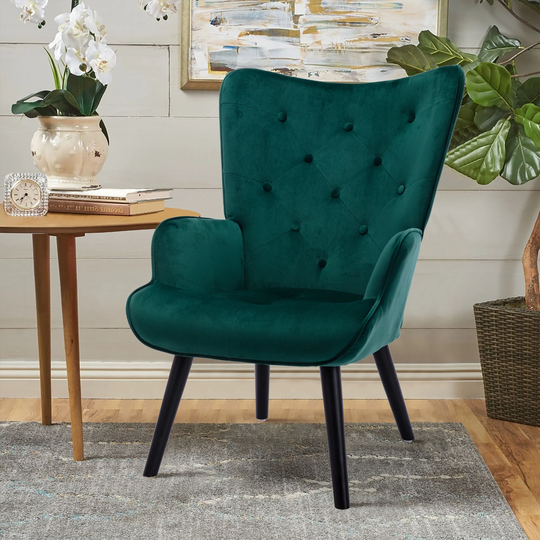 Modern Velvet Leisure Chair Button Tufted Armchair Accent Chair