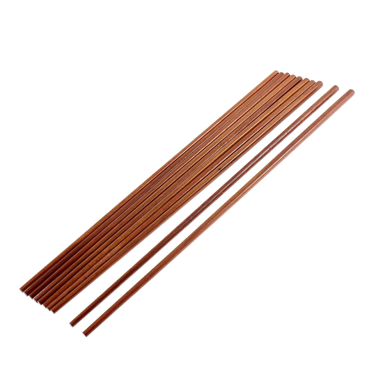 Wooden Kitchen Hot Pot Cooking Noodles Chopsticks 42cm Length 5 Pairs - Wood Color - 16.5" x 0.3"(L*Max.D)