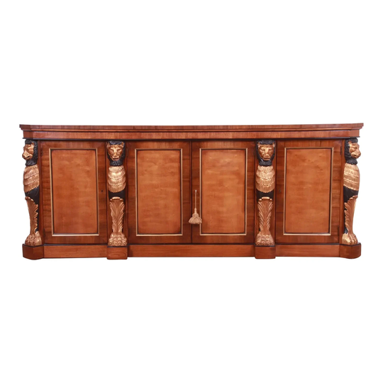 Drexel Heritage Empire Style Sideboard Or Bar Cabinet With Carved Lions