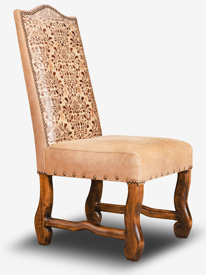 Mustang Hand Tooled Leather Dining Chair