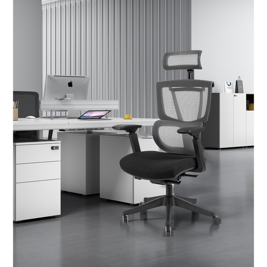 Black Excusive Office Chair with double backs, tilt function and Headrest