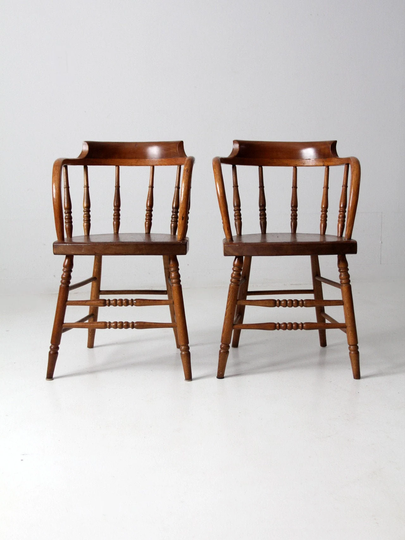 Antique Captains Chair Pair