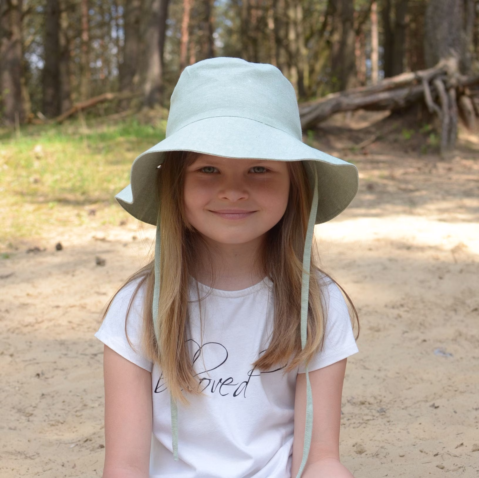 Toddler Girl Sun Hat, Baby Linen Hat