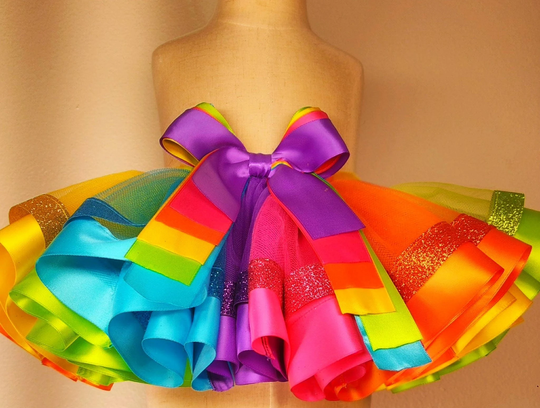 Rainbow Colors With Glitters Tutu, Baby Girl Birthday Tutu Outfit, Tutus For Girls, Toddler Skirt, Dress Party, Costume