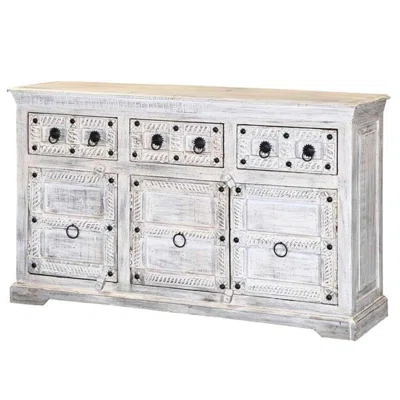 56" Wide 3 Drawer Solid Wood Sideboard