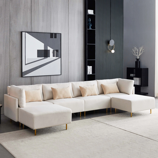 Modern U-shaped Sectional Sofa with Removable Cushions