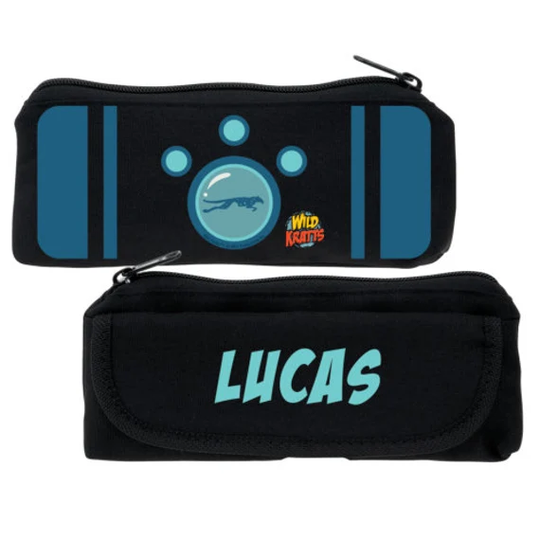Wild Kratts Blue Creature Power Pencil Case, Personalized Customized Kids Pencils Pouch, Back To School Supplies