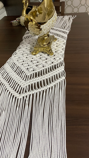 Macrame Table Runner, Boho Decor, Bohemian Decoration, Housewarming Gift For Friends Or Women, Macrame Decorasion, Table Runner