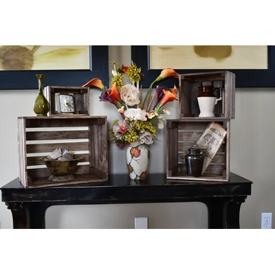 Gordonville Darlas Studio 66 Rectangular Rustic Stained 4 Drawer Storage Chest