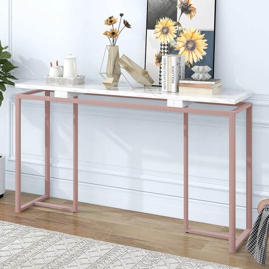 Console Table, Extra Long Entryway Table with Metal Frame|Pi