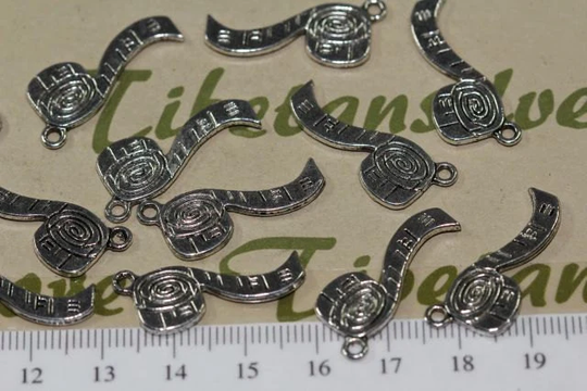24 Pcs Per Pack 24x10mm Measurement Tape Antique Silver Lead Free Pewter