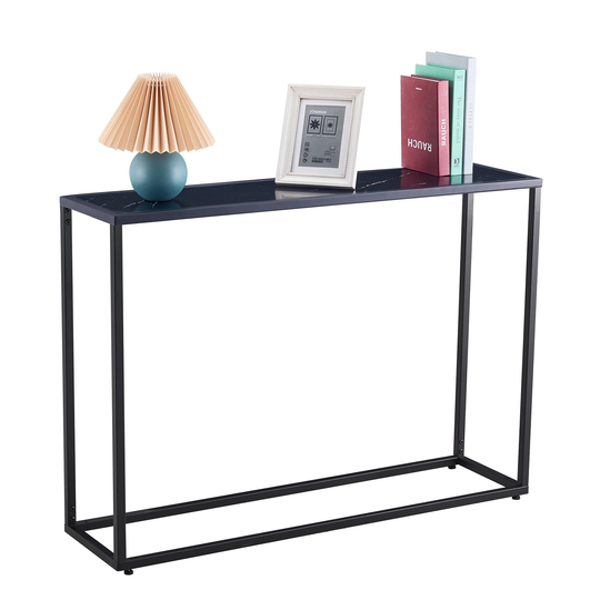 TiramisuBest Sofa sidetable console table, Marble panel, metal legs