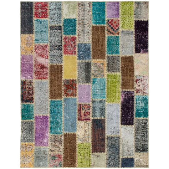 ECARPETGALLERY Hand-knotted Color Transition Patchwork Multi Wool Rug - 5'6 x 8'0
