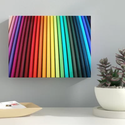 'Different Color Pencils Abstract' Wrapped Canvas Photographic Print on Canvas