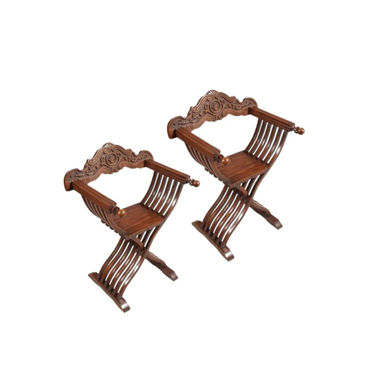 Pair Renaissance Revival Savonarola Chair Set Of 2 Found By Foo La