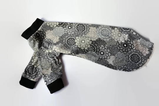 Gray Mandalas Sighthound Pajamas - 2 Legged Pjs For Greyhounds, Whippets & Similar Shaped Breeds