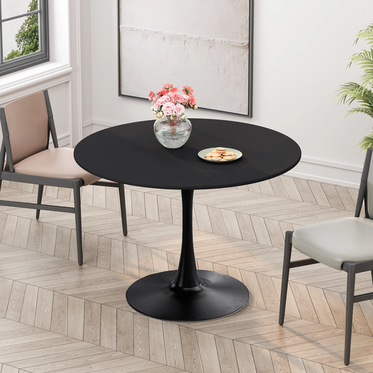 42.12"Modern Round Dining Table with Round MDF Table Top,Metal Base Dining Table