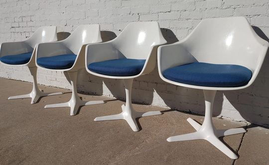 Mid Century Modern Burke Armed Tulip Chairs