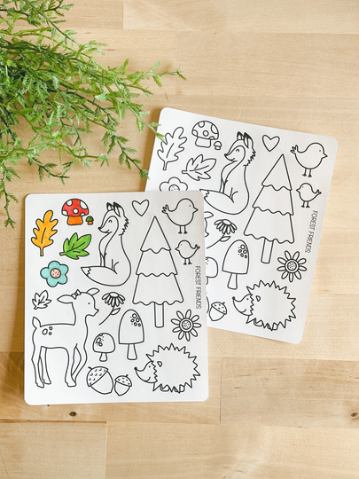 Color Your Own Stickers -Forest Friends | 2 Sheets |Kids Activity Me Kids Crafting Coloring Arts & Crafts For