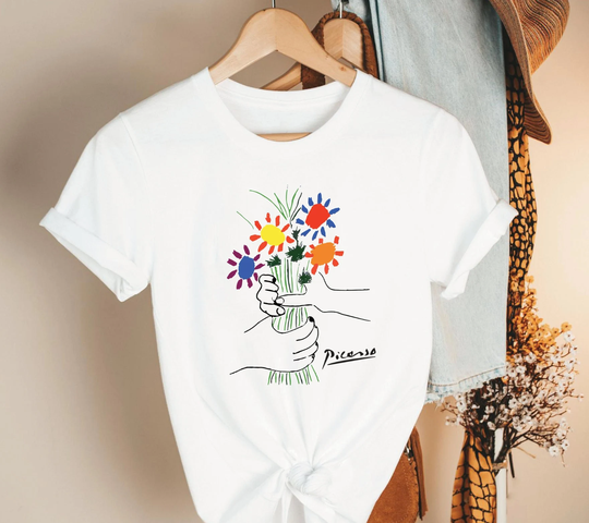 Flowers By Picasso T-Shirt, Picasso, Picasso Shirt, Art Artist Art, Tee, Gift, Gift For Her