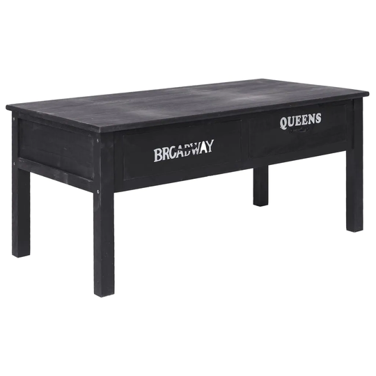 Coffee Table Black 39.4"x19.7"x17.7" Wood