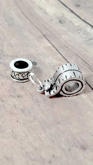 Measuring Tape Pendant | 1 Piece - Silver Measuring Charm, Sewing Charms, Seamstress Pendant, Gift