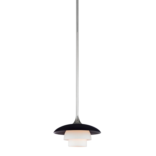 Hudson Valley Barron 1-light Polished Nickel, Black Pendant