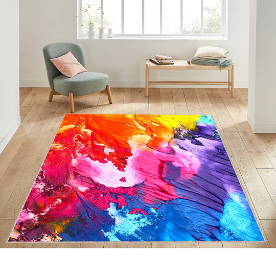 Rainbow Area Rugs, Colorful Carpets, Rug For Living Room, Kitchen, Kids Room Mat, Watercolor Gift, Anniversary Gift Carpet