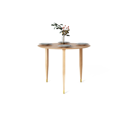 Round Dining Table, Solid Oak Wood Kitchen Mid Century Modern, Scandinavian