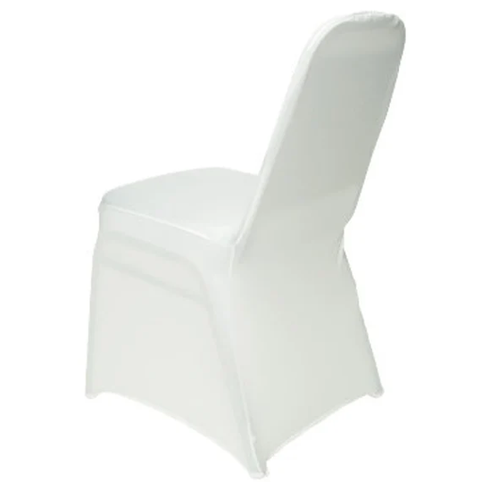 Fixed Spandex Banquet Chair Cover, Reusable Polyester White Event Wedding Cover