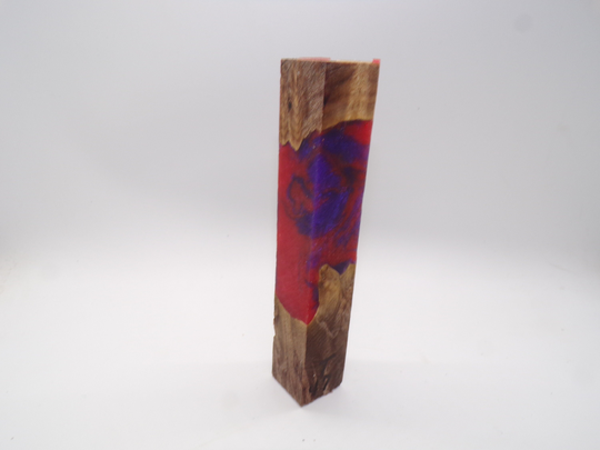 Hybrid, Diamond Painting Pen, Red, Blue, Sparkle, Swirl, Maple Burl Wood, Drill Handturned, Alumilite
