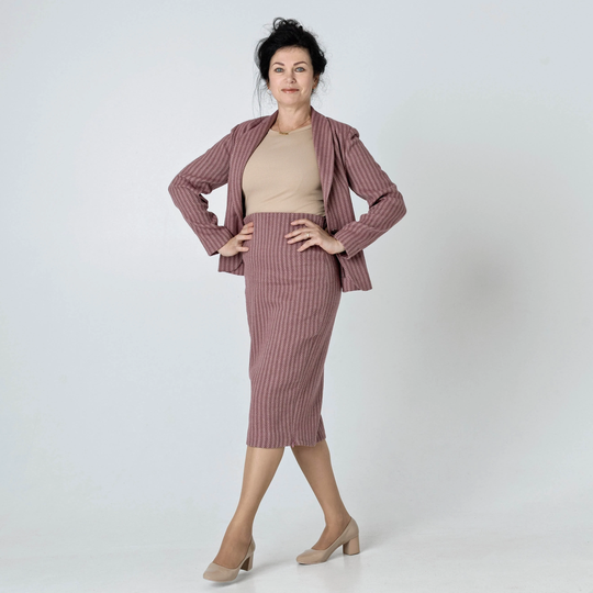 Pencil Skirt, High Waist Skinny-Fit Stretch Wool Slim-Fit Skirt | Sachie