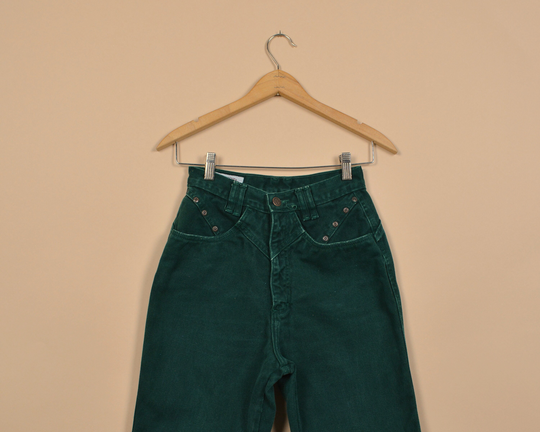 Green Size 23 Western Vintage Denim Jeans