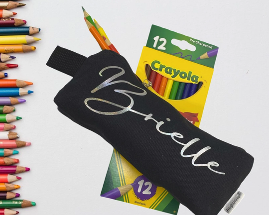 Custom Personalized Pencil/Pen Pouch With Colored Pencils