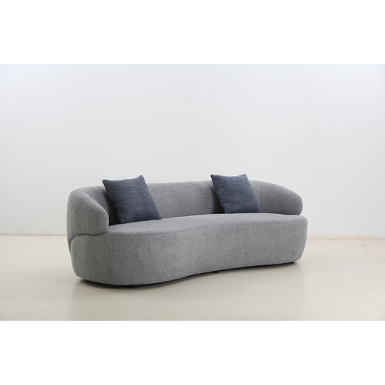 Mid Century Modern Curved Sofa, 3 Seat Cloud Couch Boucle Sofa Fabric Couch