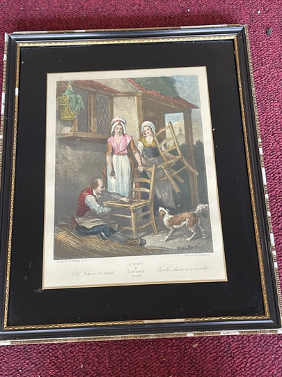 Vintage Cries Of London. " Old Chairs To Mend" Plate 10. 13.5 X 16.5