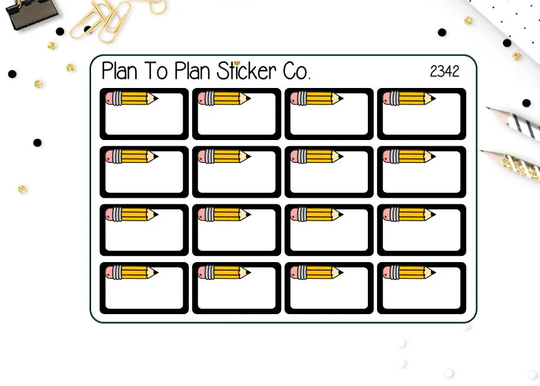 2342~~School Pencil Half Box Planner Stickers