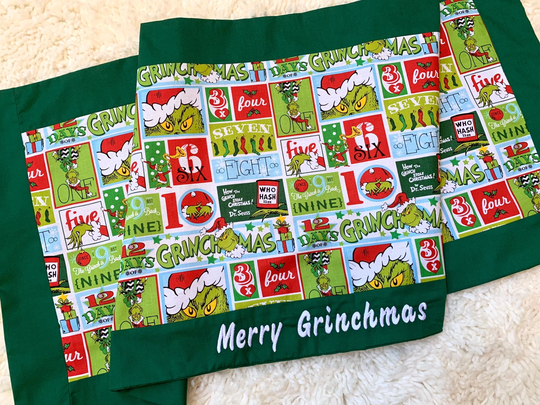 Personalized Grinch Christmas Table Runner | Whoville Holiday Decor Merry Grinchmas