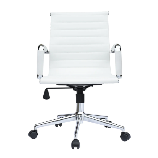 Brisbane Medium Back Revolving Ergonomic Office Chair - White
