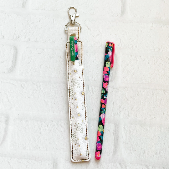 Boho Daisy Pen Or Pencil Holder Keychain For Lanyard, Stylus Holder, Pen Case, Holder, Teacher Student Gift Idea, Nurse