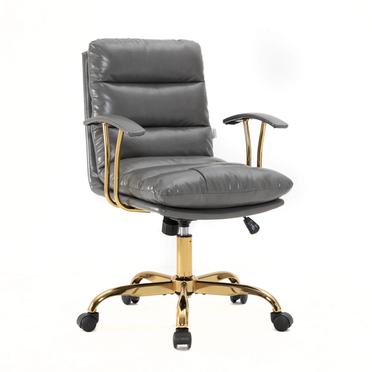 LeisureMod Regina Modern Leather Adjustable Deep Cushion Office Chair