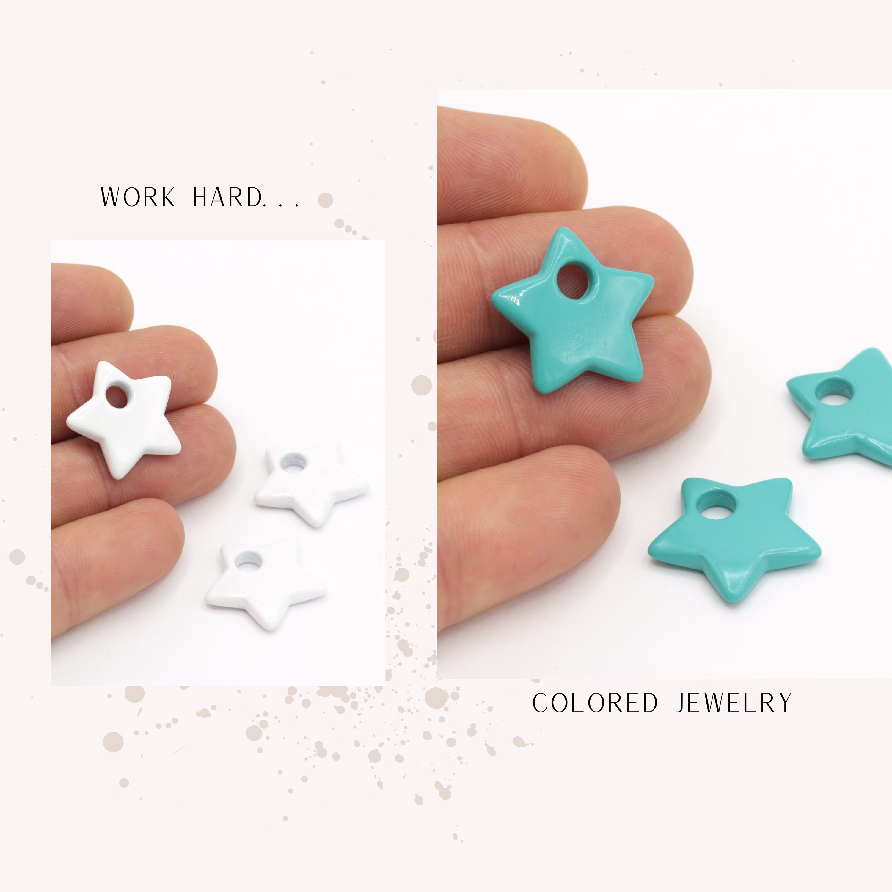 2 Pcs Colored Plated Star Charms, Pendant, Jewelry, Charms, | 20x21mm Crld-8