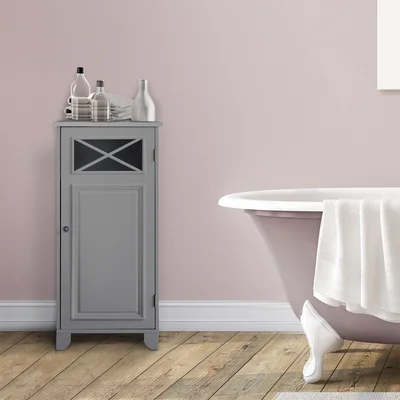 Woodley Wooden Floor Cabinet with Cross Molding