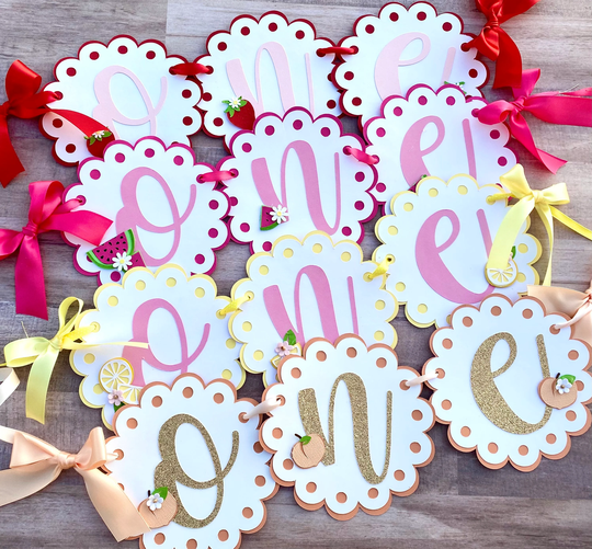 Peach High Chair Banner | Peach Banner Sweet First Birthday I Am 1 One 1st Birthday Highchair